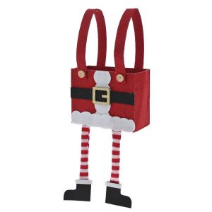 Κόκκινο Τσόχινο Καλάθι Με Χέρι 16x6,5x25,5εκ. Iliadis