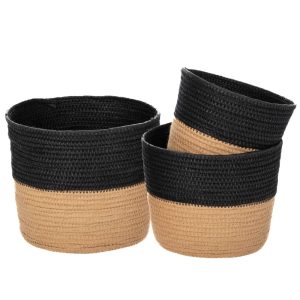 Σετ/3 Φυσικό Ανθρακί Καλάθι 19x16/17x14/15x12 Στρόγγυλο Iliadis