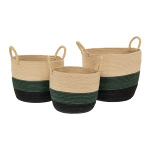 Σετ/3 Βαμβακερό Καλάθι Με Χερούλια 33x26/28x23/23x20εκ. Iliadis