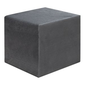 Σκαμπώ April Megapap βελούδινο χρώμα γκρι 40x40x40εκ.